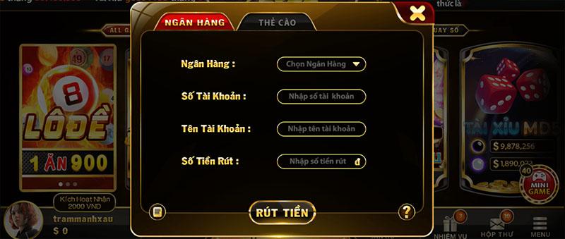 Thao tác rút tiền tại 69 Club đơn giản