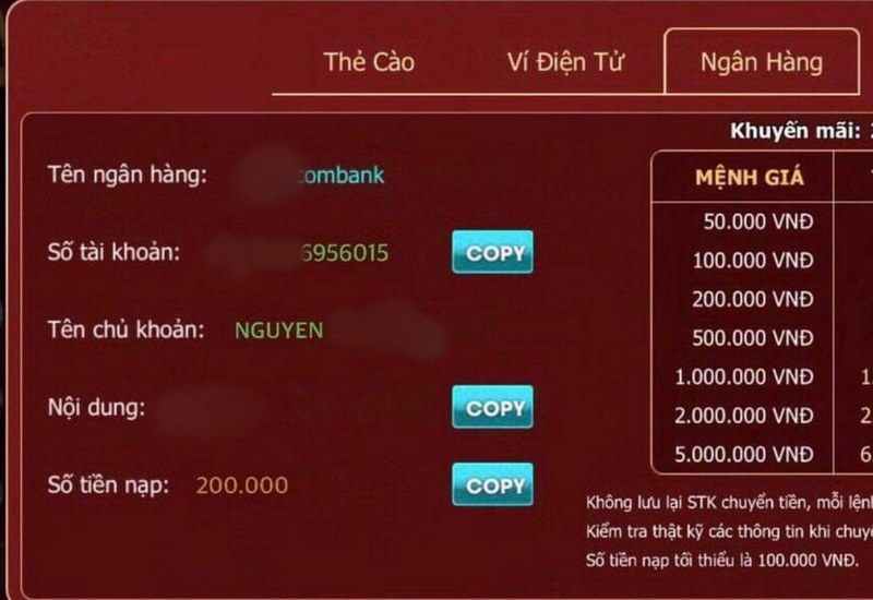 Giao dịch nạp tiền tại cổng game đa dạng hình thức, thực hiện nhanh chóng