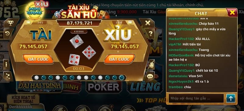 Tỷ lệ trả thưởng có trong tài xỉu tại cổng game B52