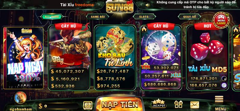 Sun88 vin là điểm đến hấp dẫn, thú vị với tất cả game thủ