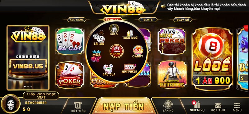 Mini game đa dạng và xanh chín